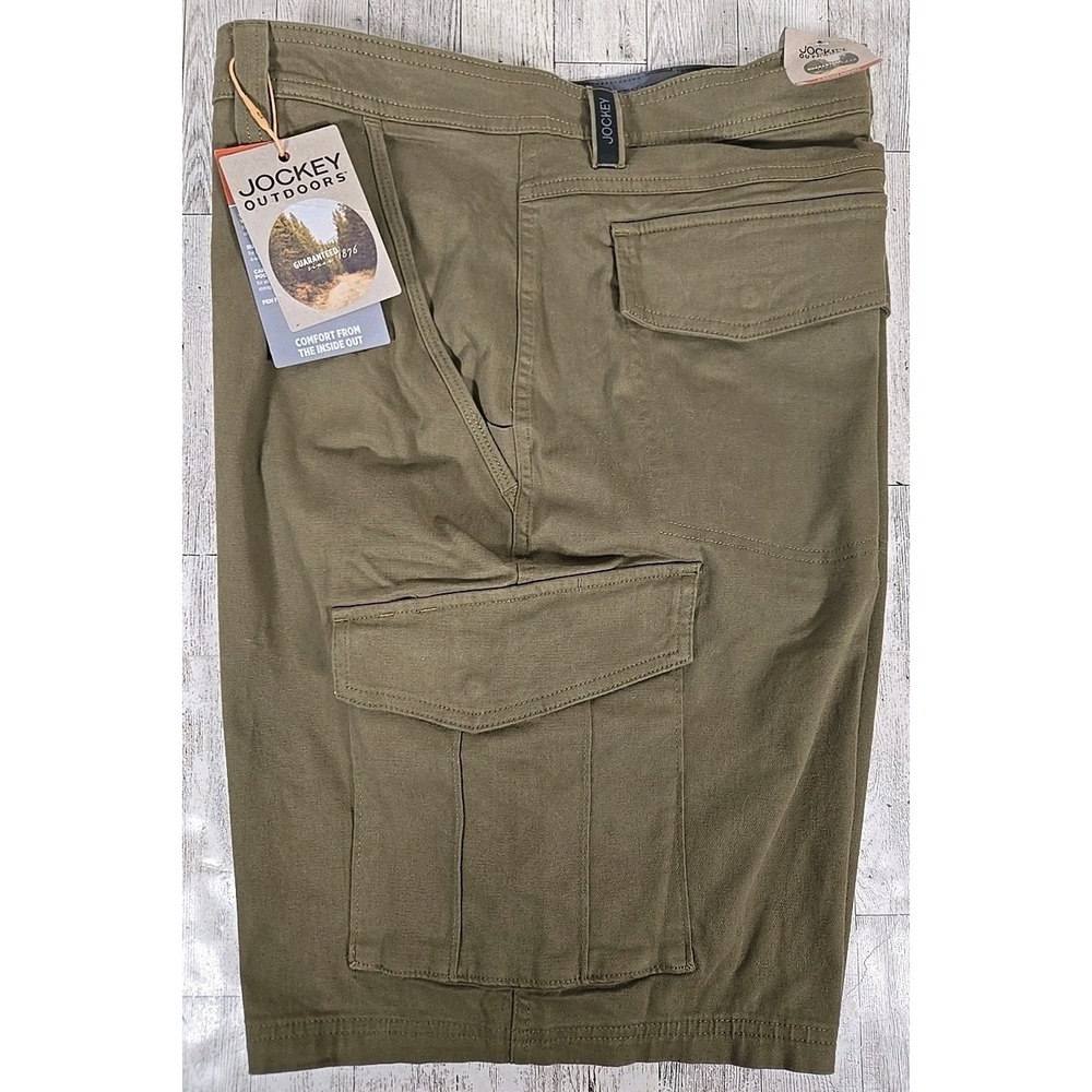 Jockey Rugged Cargo Shorts Size 42 Turbodry Waistband 4-Way Stretch Pen Pocket